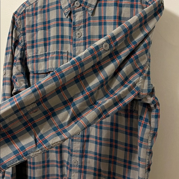 DULUTH TRADING Men’s Medium Flannel Plaid Long Sleeve Button Down Cotton Gray - Picture 5 of 7